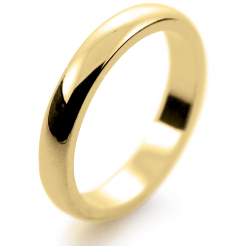 D Shape Medium -  3mm (DSM3-Y) Yellow Gold Wedding Ring